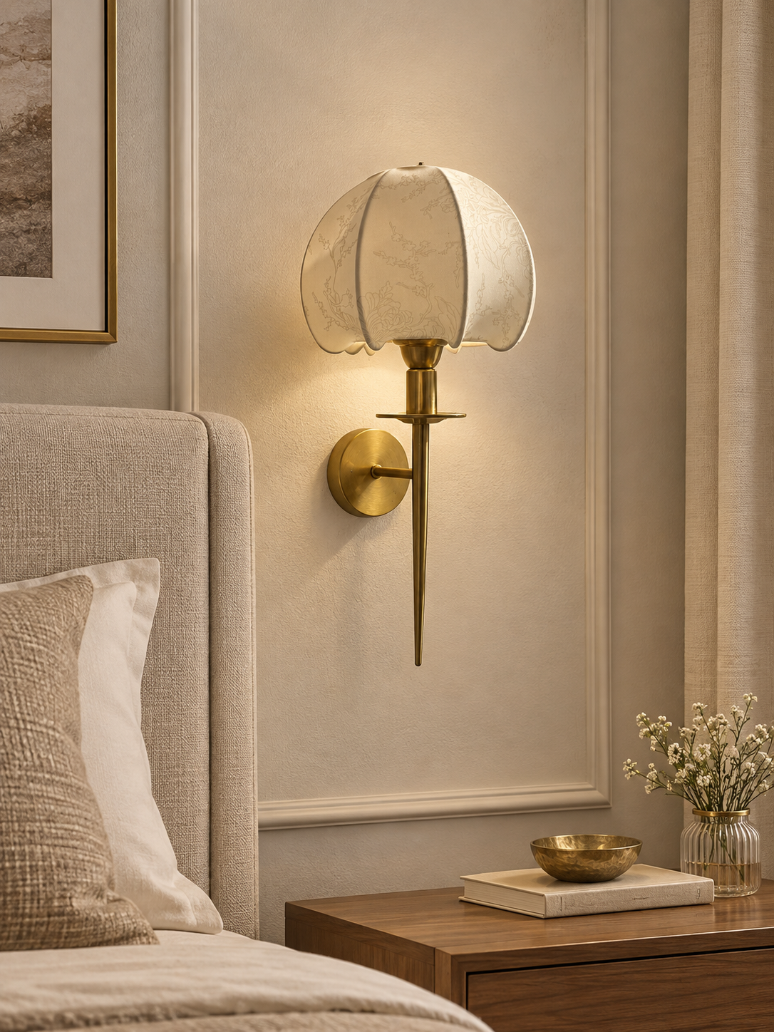Aurelia Noir Brass Wall Light