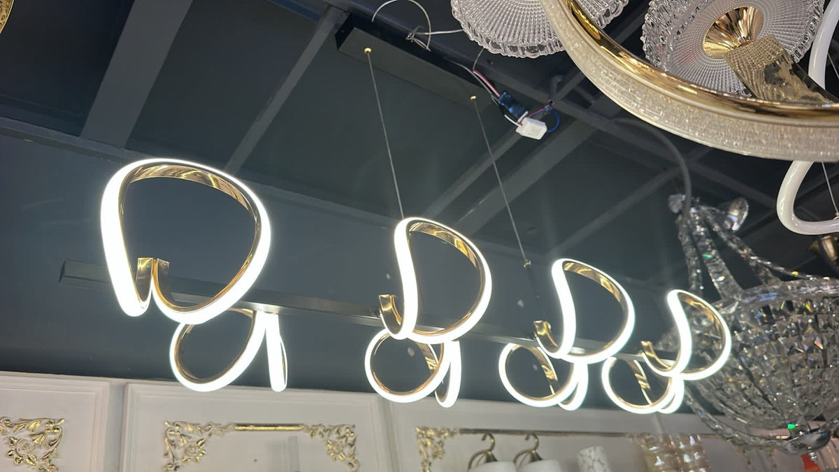 Aura Sculptural Wave LED Linear Chandelier