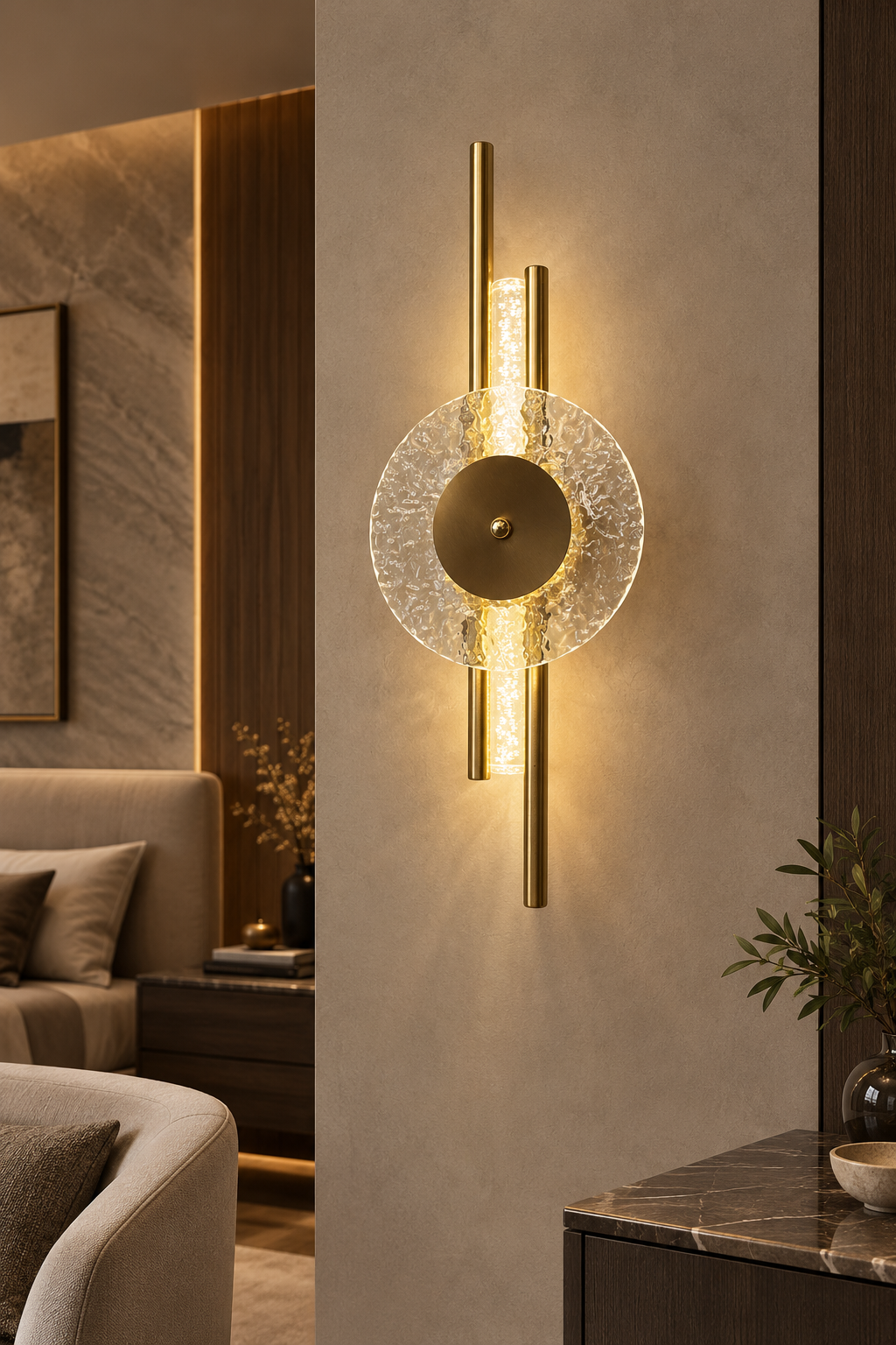 Velora Golden Halo Wall Light