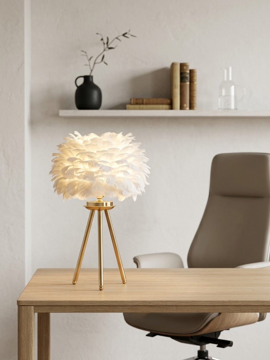 The Celestial Feather Desk Lamp