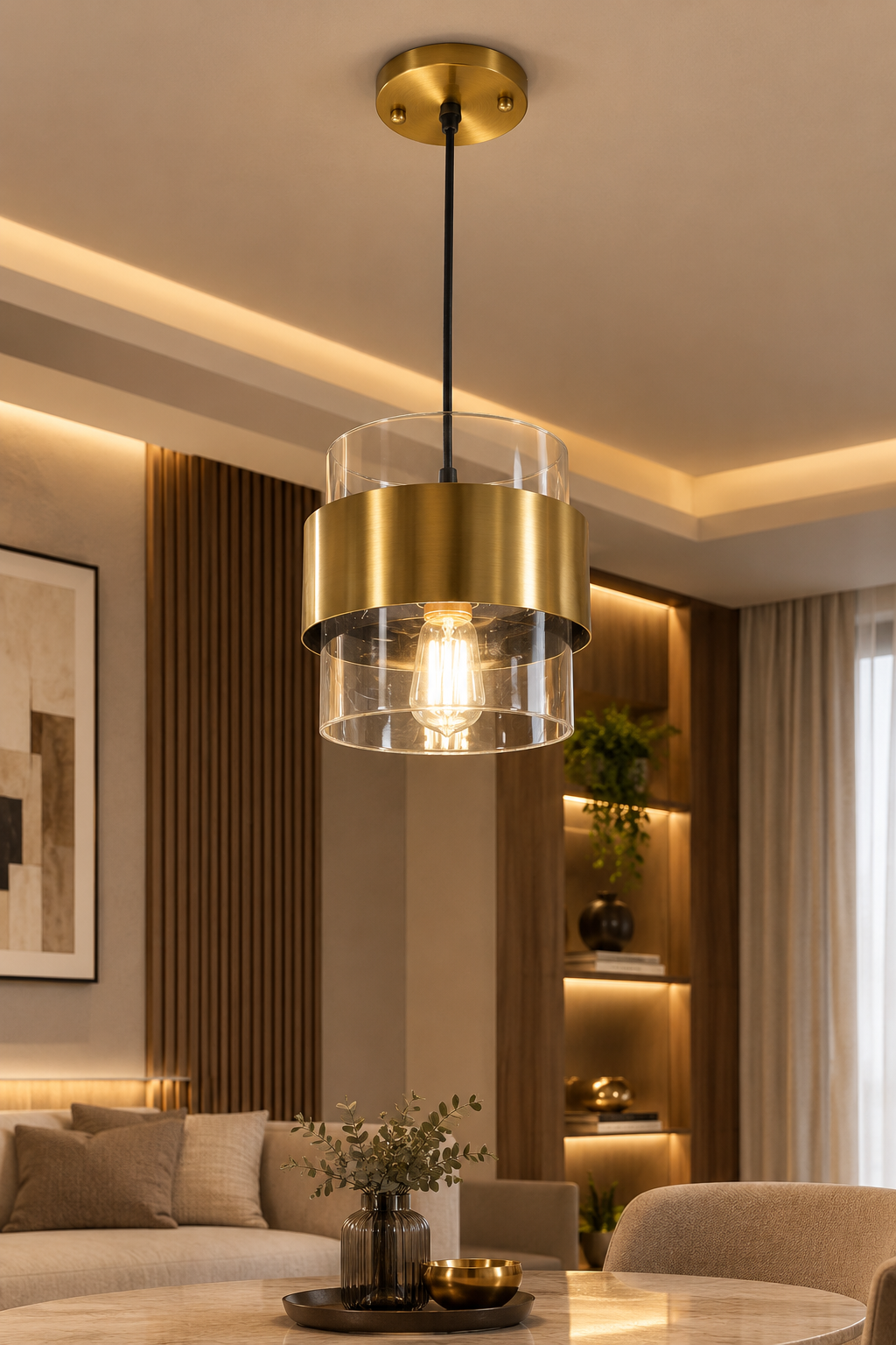 Orion Gold Glass Pendant