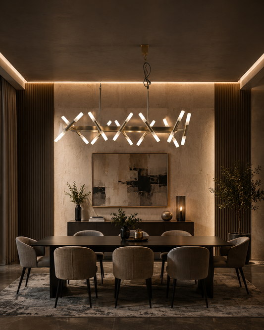 The Apollo Linear Spindle Chandelier
