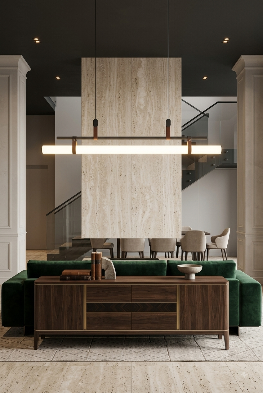 Lumina Leather-Strap Linear LED Pendant