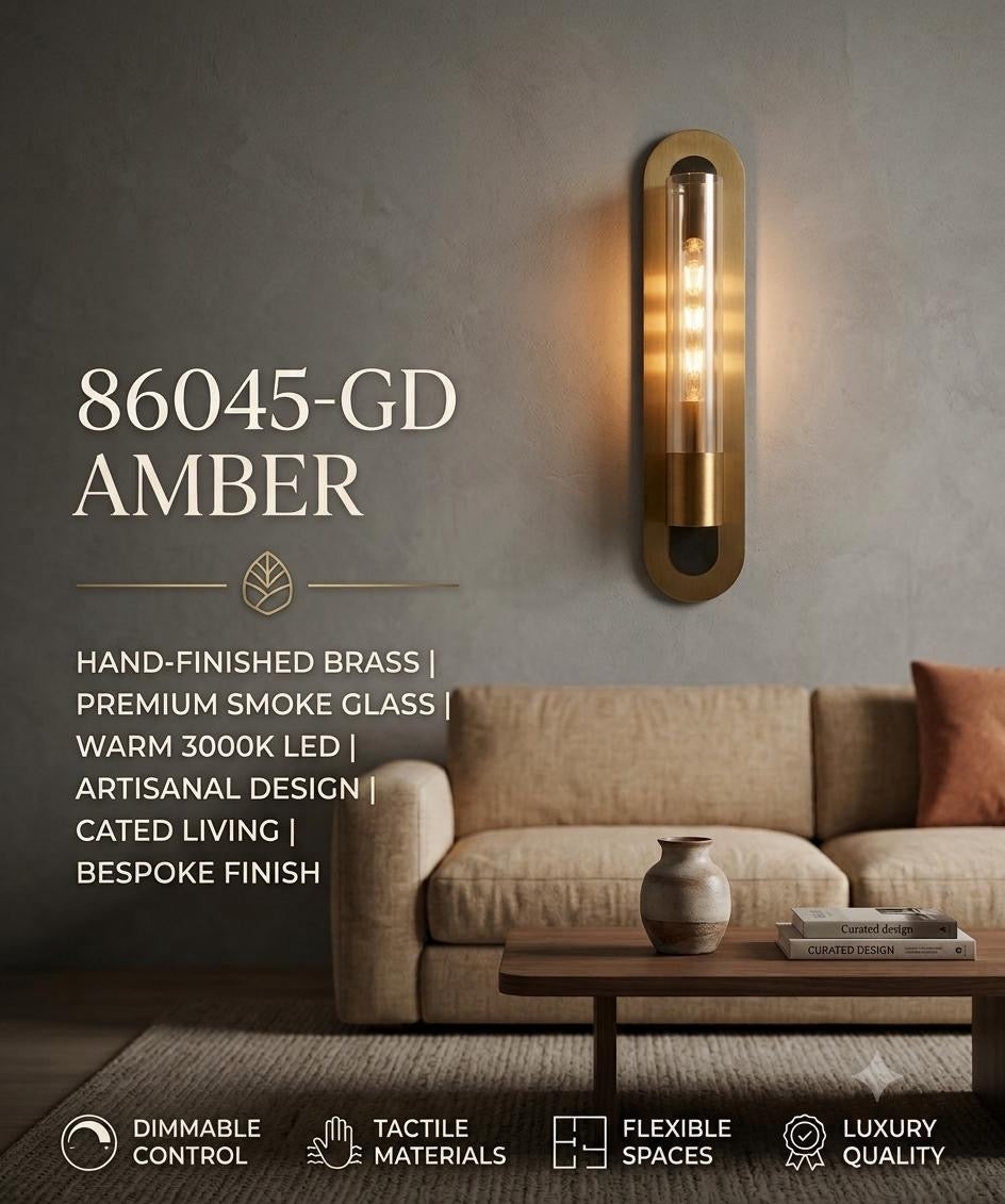 Vanguard Brass & Glass Pillar Sconce