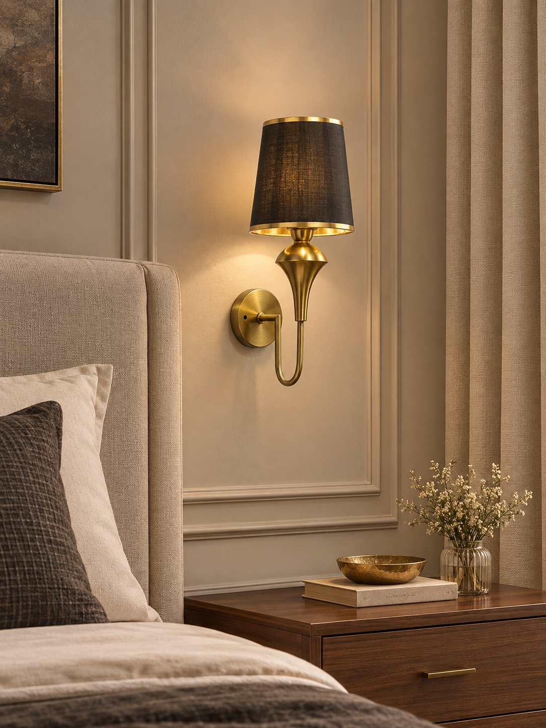 Velora Black Shade Wall Light