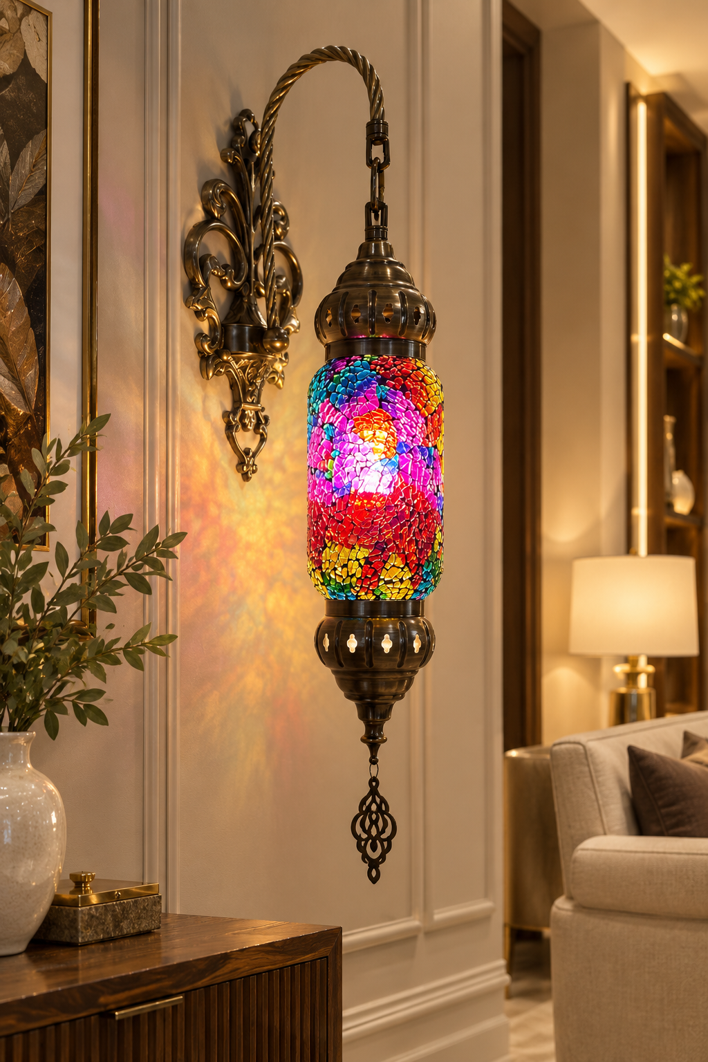 Royal Glass Mosaic Lantern