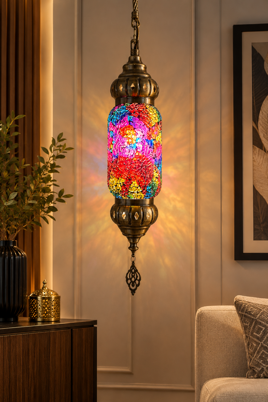 Royal Glass Mosaic Lantern