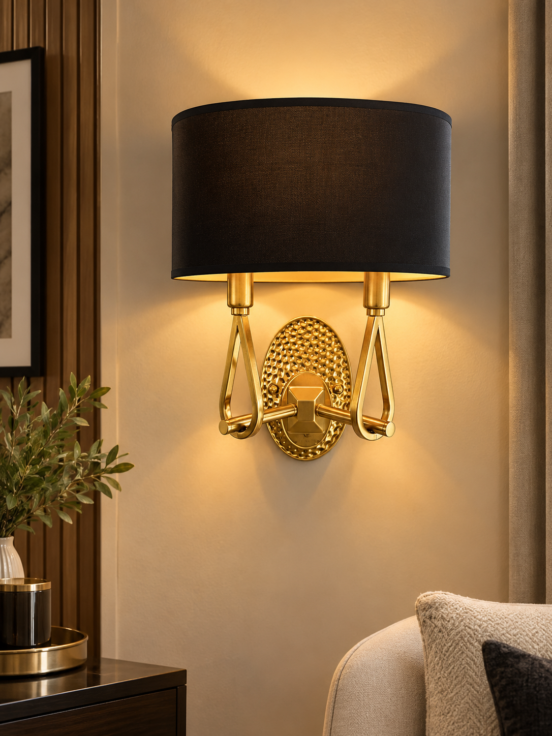 Luxury Gold Twin-Arm Wall Light
